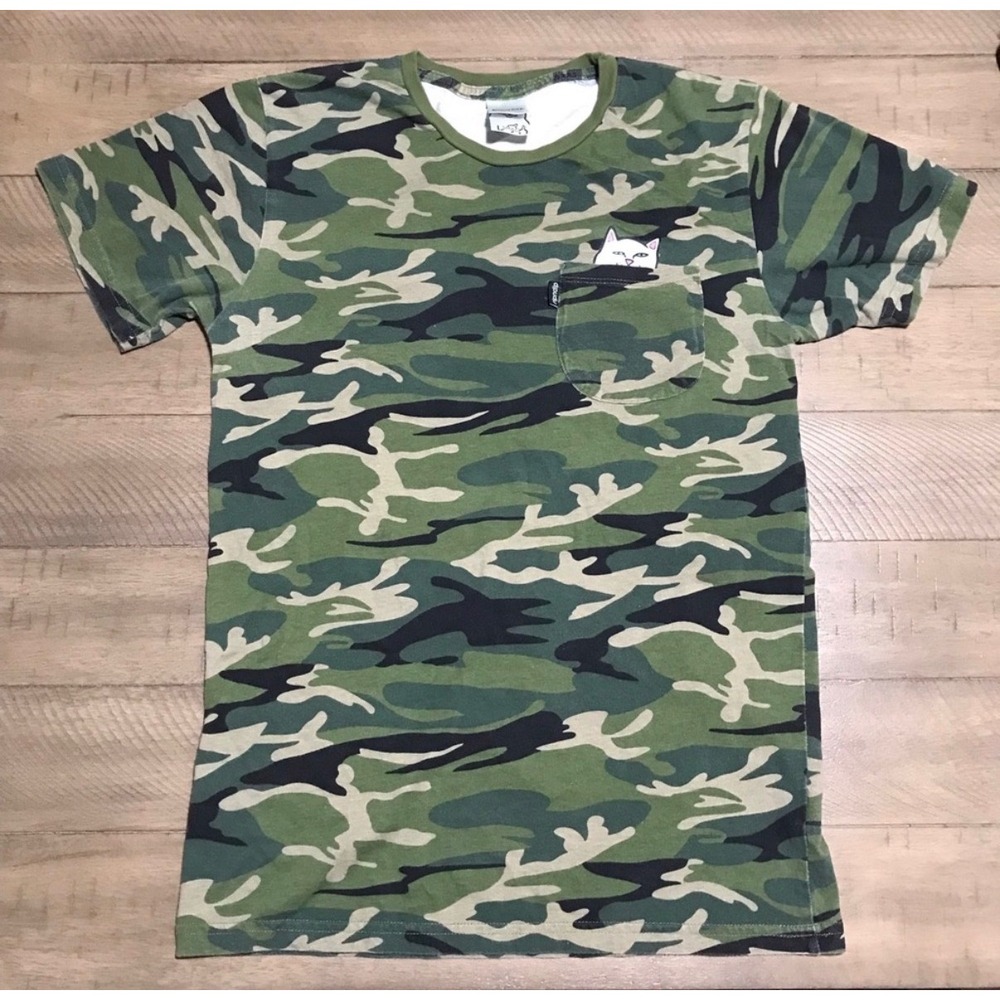 Ripndip Lord Nermal‎ Camo Pocket T-Shirt Green Camouflage Small Tee